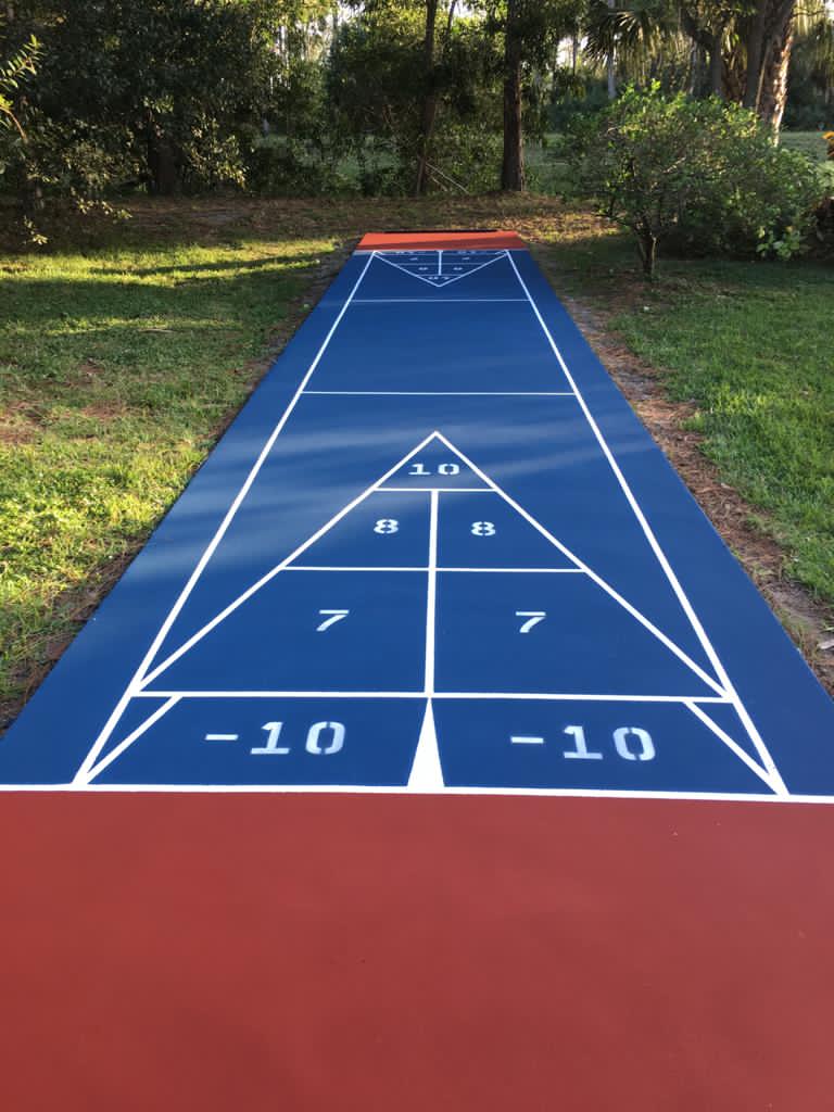 Shuffleboard court construction after image