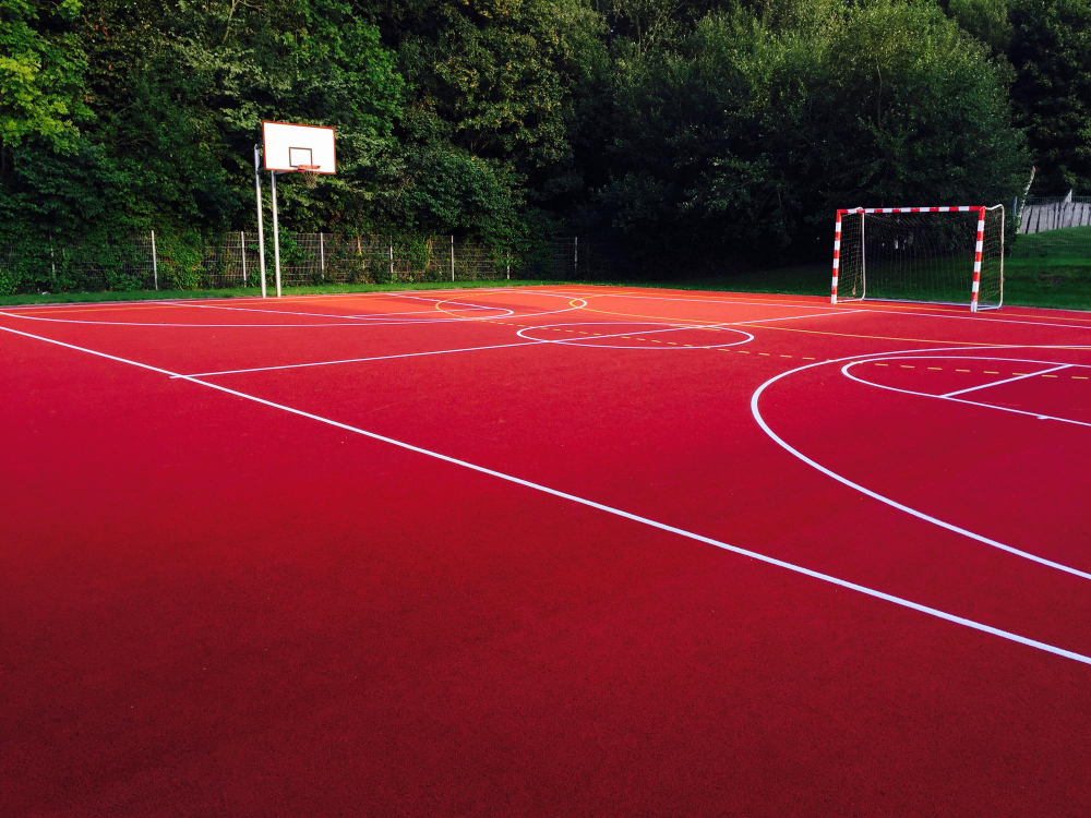 how long does it take to build a basketball court